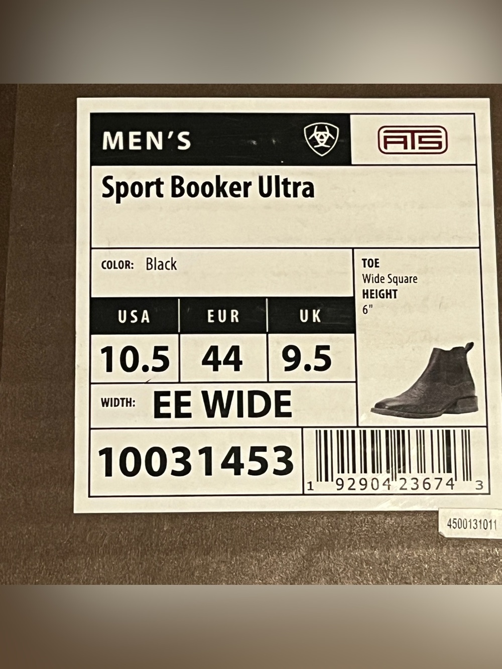Ariat Men’s Boots Booker Chelsea Wide Square Toe Western Boot Size 10.5 EE Wide - Picture 15 of 15